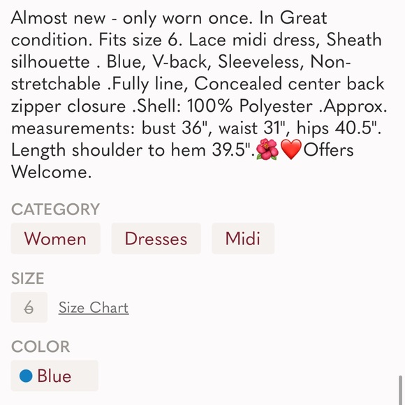 Antonio Melani size 6 blue lace dress - Picture 8 of 9